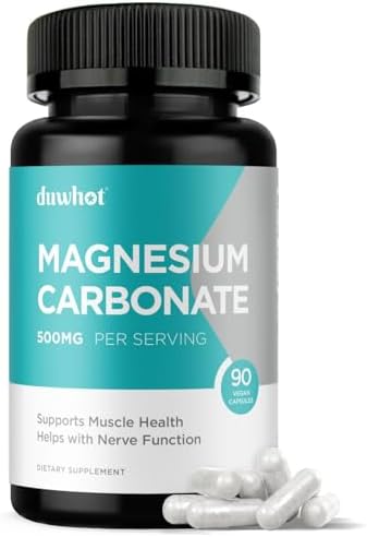 Suplemento de Carbonato de Magnesio Duwhot 500mg, Alta Absorción para Salud Digestiva, Función Muscular y Nerviosa, 90 Cápsulas Veganas, No GMO, Sin - imagen 1