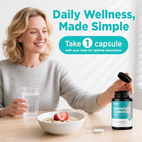 Suplemento de Carbonato de Magnesio Duwhot 500mg, Alta Absorción para Salud Digestiva, Función Muscular y Nerviosa, 90 Cápsulas Veganas, No GMO, Sin - imagen 5