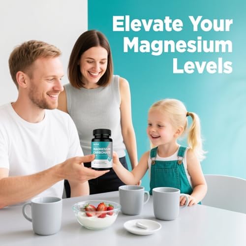 Suplemento de Carbonato de Magnesio Duwhot 500mg, Alta Absorción para Salud Digestiva, Función Muscular y Nerviosa, 90 Cápsulas Veganas, No GMO, Sin - imagen 7