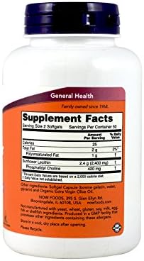 NOW Foods Lecitina de Girasol 1,200 Mg en Softgels, Paquete de 2 - imagen 2