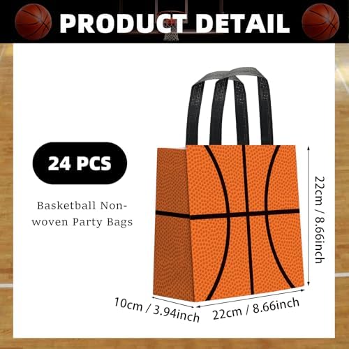 Bolsas de Regalo de Baloncesto KERINGO - 24 Piezas, Reutilizables con Asa, Perfectas para Fiestas de Cumpleaños y Eventos Deportivos - imagen 2