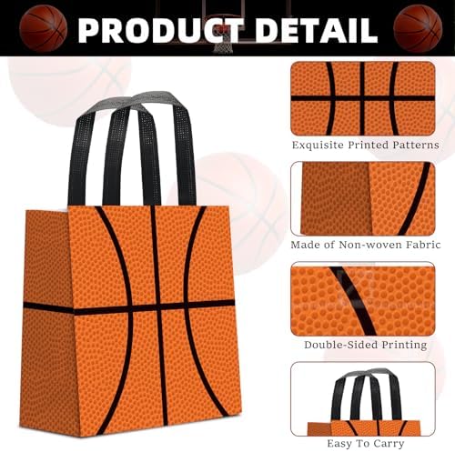 Bolsas de Regalo de Baloncesto KERINGO - 24 Piezas, Reutilizables con Asa, Perfectas para Fiestas de Cumpleaños y Eventos Deportivos - imagen 3