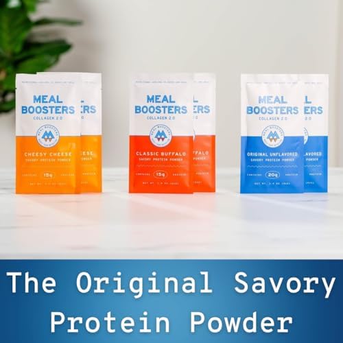 Paquete de Muestras Meal Boosters MB - Suplemento Proteico Sabroso, Sabor Queso, Buffalo, Sin Sabor, Colágeno de Pastoreo, Crecimiento Muscular, - imagen 2