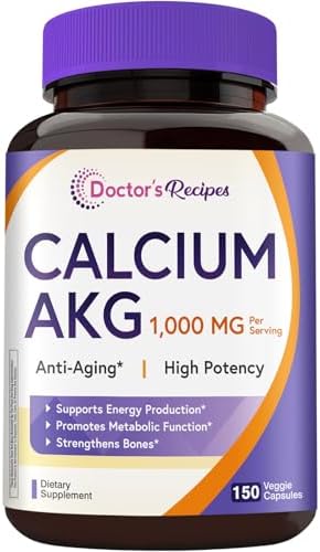 Suplemento de Calcio AKG Doctor's Recipes 1000mg, Alta Biodisponibilidad para Hombres y Mujeres, Salud Ósea, Vegano, 150 Cápsulas - imagen 1