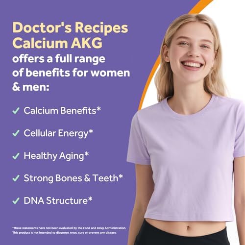 Suplemento de Calcio AKG Doctor's Recipes 1000mg, Alta Biodisponibilidad para Hombres y Mujeres, Salud Ósea, Vegano, 150 Cápsulas - imagen 3