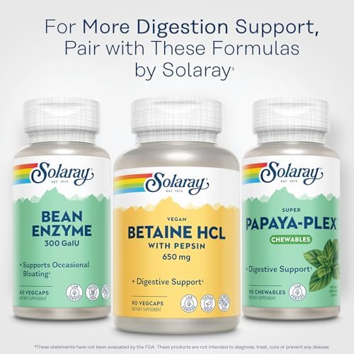 SOLARAY Betaína Vegana HCL con Pepsina - Suplemento de Ácido Clorhídrico para la Salud Digestiva - 90 VegCaps con Enzimas Digestivas - Apoyo para el - imagen 6