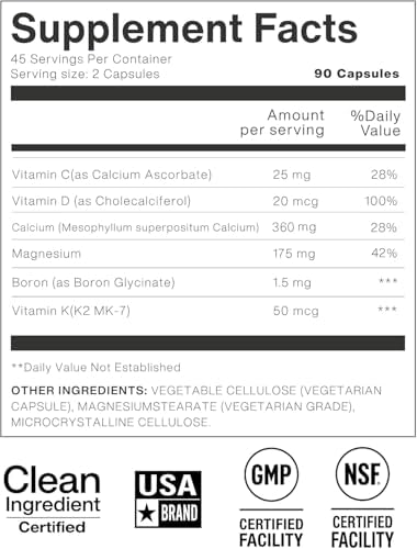 Suplemento de Algas de Calcio ZAB a Base de Plantas, con Vitamina D3 y K2 MK7, Complejo de Magnesio y Calcio para la Salud Ósea Diaria, 90 Cápsulas, - imagen 5
