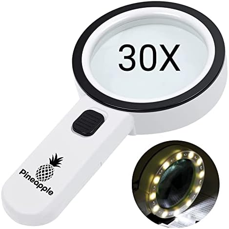 Lupa con Luz, Lupa de Mano 30X Grande para Leer, Lupa Iluminada para Personas Mayores, Degeneración Macular, Monedas, Joyería - imagen 1
