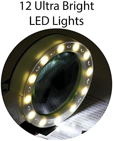 Lupa con Luz, Lupa de Mano 30X Grande para Leer, Lupa Iluminada para Personas Mayores, Degeneración Macular, Monedas, Joyería - imagen 6