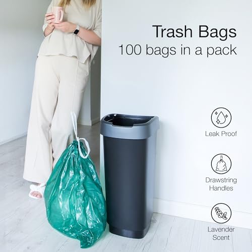 Bolsas de Basura Ultra Resistentes de 10 Galones, 100 Piezas con Cierre de Cuerda - imagen 2