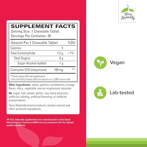 Terry Naturally EuroPharma CoQ10 30 Tabletas Masticables - imagen 2