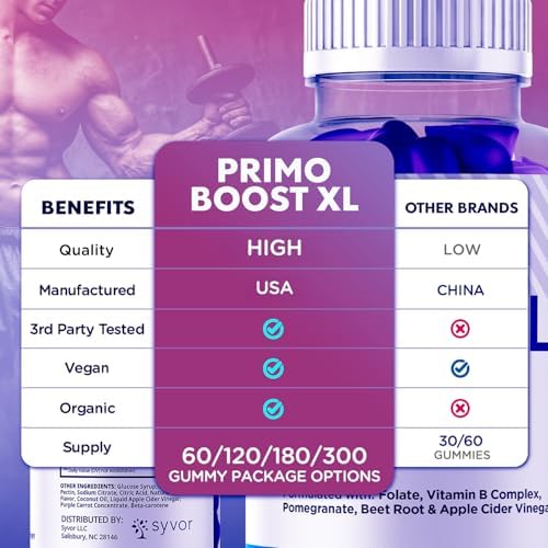 Gomitas Primo Boost XL, Gomitas Oficiales con Ingredientes Naturales, Fórmula Avanzada de Salud y Bienestar con Vitaminas para un Estilo de Vida - imagen 4