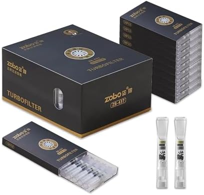 Filtros Desechables ZOBO Turbina Nuevos, 25 Capas de Multi-Filtrado para Reducir Alquitrán y Manchas de Humo (100 por Paquete), Diseño Estiloso, - imagen 1