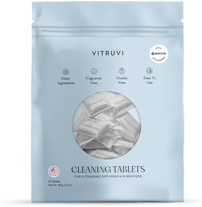 Tabletas Limpiadoras VITRUVI para Difusores y Humidificadores | Elimina Manchas y Residuos, Previene Acumulación, Mejora Rendimiento | Fácil de Usar - imagen 1