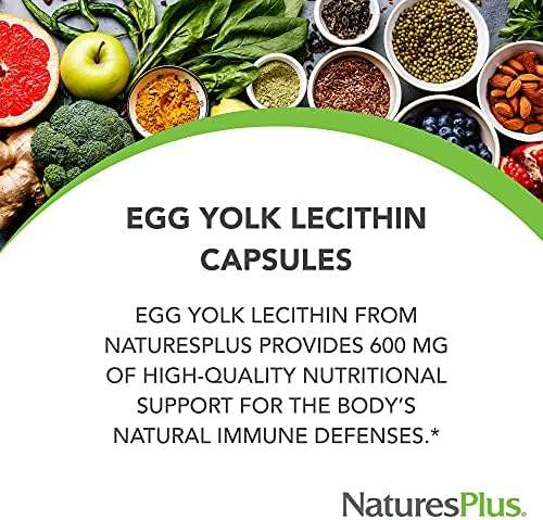Lecitina de Yema de Huevo NaturesPlus - 600 mg, 180 Cápsulas - Libre de Soja y Gluten - 90 Porciones - imagen 3
