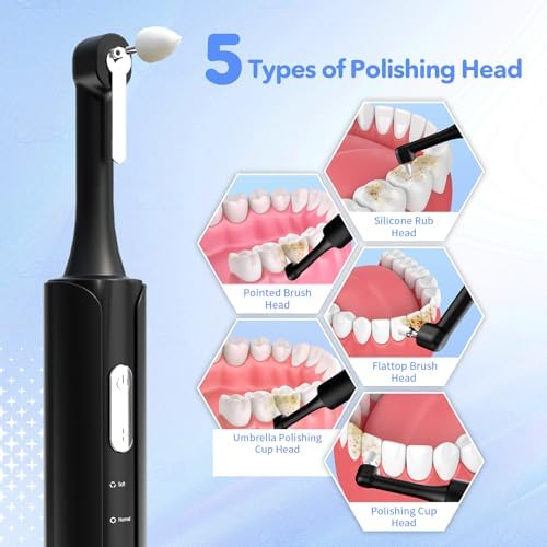 Pulidor Eléctrico de Dientes, Removedor de Placa para Blanqueamiento Dental, Kit de Pulido con 4 Modos de Velocidad, Recargable y a Prueba de Agua - imagen 2