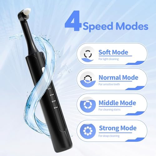 Pulidor Eléctrico de Dientes, Removedor de Placa para Blanqueamiento Dental, Kit de Pulido con 4 Modos de Velocidad, Recargable y a Prueba de Agua - imagen 3