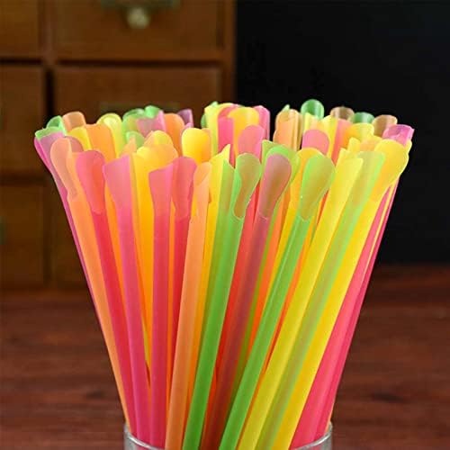 1200 Piezas de Popotes Desechables de Plástico Coloridos para Malteadas - Cucharas Largas - imagen 3