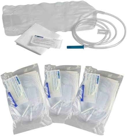 Set de Bolsas de Enema Desechables de 1500 ml, Tubo de 60 Pulgadas y Pinza para Limpieza de Colon (Paquete de 4) - imagen 2