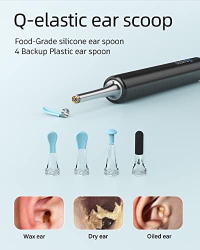 BEBIRD Limpiador de Oídos con Cámara, 5 Megapíxeles 1080P, 6 Luces LED, Set Completo de Herramientas para Remover Cerumen, 4 Cucharas, Negro - imagen 5
