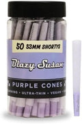 Conos Pre-enrollados Blazy Susan Morados, 50 Piezas (53mm Shorty) - Papel de fumar de lenta combustión y conos ultradelgados con filtros - Veganos, - imagen 1