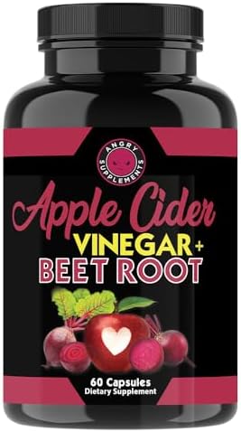 Cápsulas de Vinagre de Sidra de Manzana y Polvo de Remolacha Angry Supplements, 1000mg por Porción, 60ct, Paquete de 2 (Total 120ct) - imagen 3