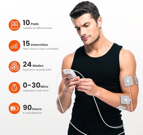 Electroestimulador iHealth Dual-Channel TENS, Alivio Personalizado para Dolor de Espalda, Hombros, Cuello y Ciática - 24 Modos, 15 Intensidades, - imagen 3