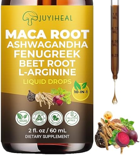 Gotas Líquidas de Raíz de Maca JUYIHEAL 10 en 1, con Ashwagandha, Ortiga, Fenogreco, Remolacha y L-Arginina - Suplemento de Maca para Bienestar - imagen 1