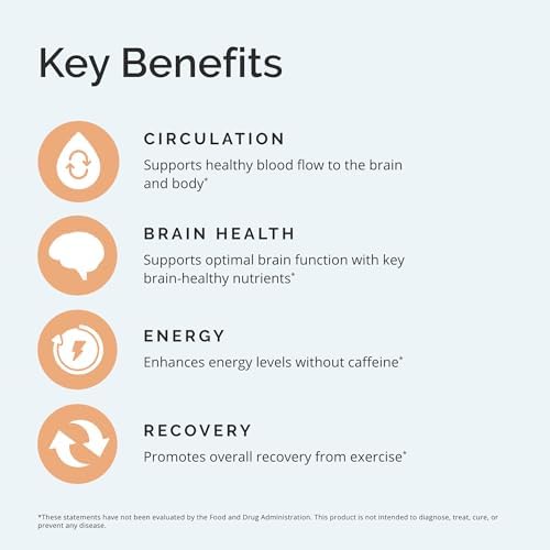 BRAINMD Advanced Blood Flow - 60 Cápsulas Veganas - Soporte de Óxido Nítrico para el Cerebro y el Cuerpo - Sin Gluten - 30 Porciones - imagen 4