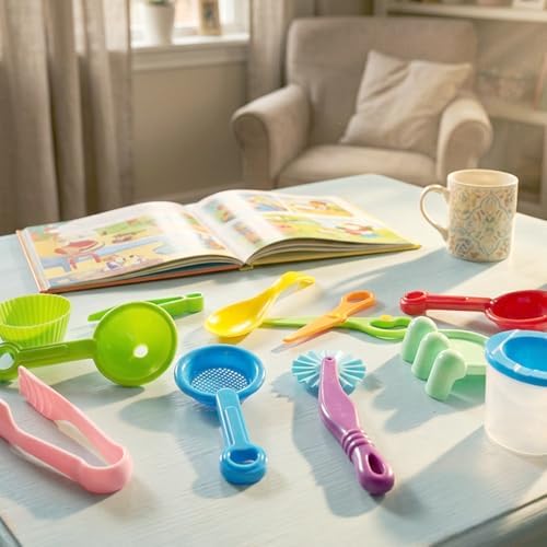 Hiawbon Set de 20 Piezas de Herramientas para Bin Sensorial, Accesorios de Juguetes para Motricidad Fina, Cubos, Pinzas y Cucharas para Niños de 2 - imagen 7