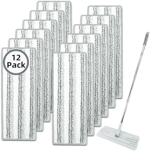 Paquete de 12 Almohadillas de Microfibra Reutilizables y Lavables para Trapeadores JOYMOOP, Libman, Oshang y la mayoría de trapeadores planos de 13X5 - imagen 1