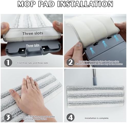 Paquete de 12 Almohadillas de Microfibra Reutilizables y Lavables para Trapeadores JOYMOOP, Libman, Oshang y la mayoría de trapeadores planos de 13X5 - imagen 4