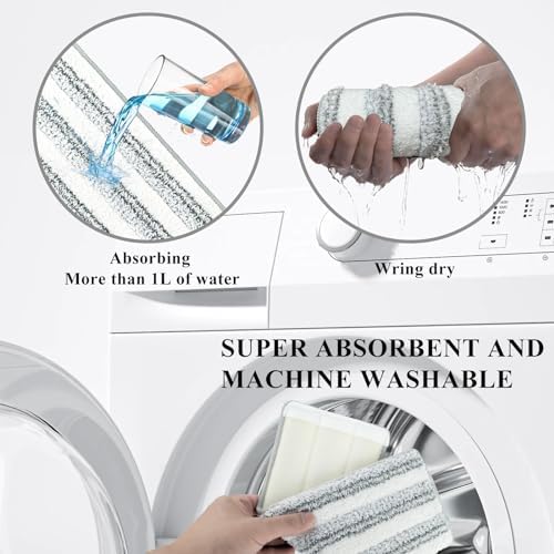 Paquete de 12 Almohadillas de Microfibra Reutilizables y Lavables para Trapeadores JOYMOOP, Libman, Oshang y la mayoría de trapeadores planos de 13X5 - imagen 6
