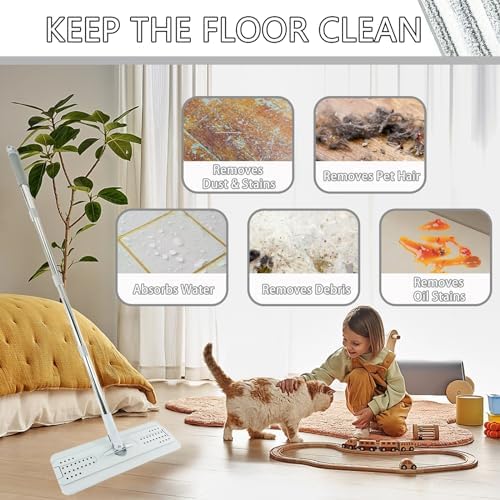 Paquete de 12 Almohadillas de Microfibra Reutilizables y Lavables para Trapeadores JOYMOOP, Libman, Oshang y la mayoría de trapeadores planos de 13X5 - imagen 7