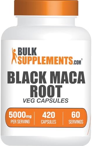 Cápsulas de Raíz de Maca Negra BulkSupplements.com - Suplemento de Maca Negra 5000mg, 420 Cápsulas Veganas, Sin Gluten, 7 Cápsulas por Porción - imagen 1
