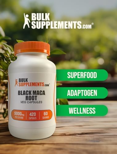 Cápsulas de Raíz de Maca Negra BulkSupplements.com - Suplemento de Maca Negra 5000mg, 420 Cápsulas Veganas, Sin Gluten, 7 Cápsulas por Porción - imagen 5