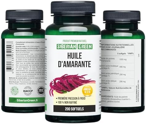 Cápsulas de Aceite de Semilla de Amaranto Verde Siberiano 200 Softgels, Cosecha Silvestre de Siberia Altai, Prensado en Frío, Sin Refino - imagen 5