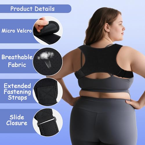 Faja de soporte King Mills para dolor lumbar, corrector de postura transpirable para tallas grandes 3XL a 6XL, ajustable para hombres y mujeres. - imagen 5