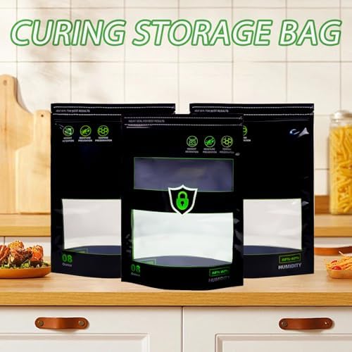 Bolsas de Almacenamiento Samvitral de 15 Pcs 1/2 LB, Control de Humedad 2 Vías, 58%-62% RH, Reutilizables, 8 oz, Color Negro - imagen 4