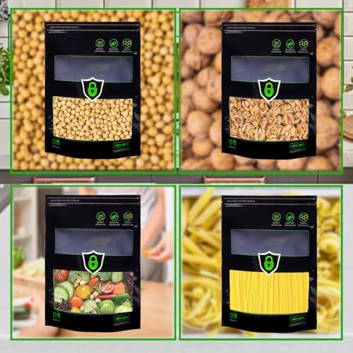 Bolsas de Almacenamiento Samvitral de 15 Pcs 1/2 LB, Control de Humedad 2 Vías, 58%-62% RH, Reutilizables, 8 oz, Color Negro - imagen 5