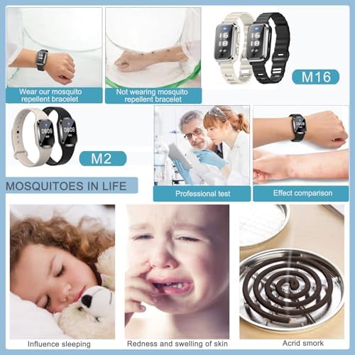 Pulsera Repelente de Mosquitos Ultrasónica Ajustable de Silicona para Niños y Adultos - Natural y No Tóxica (1 Paquete M2 Reloj Beige) - imagen 5