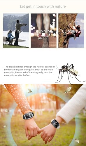 Pulsera Repelente de Mosquitos Ultrasónica Ajustable de Silicona para Niños y Adultos - Natural y No Tóxica (1 Paquete M2 Reloj Beige) - imagen 7