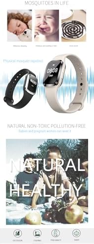 Pulsera Repelente de Mosquitos Ultrasónica Ajustable de Silicona para Niños y Adultos - Natural y No Tóxica (1 Paquete M2 Reloj Beige) - imagen 8