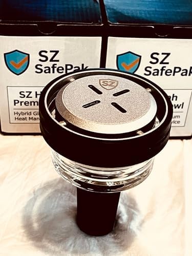 Tazón Premium SZ SafePak para Hookah – Dispositivo de Gestión de Calor de Vidrio y Aluminio, Duradero y Fácil de Limpiar - imagen 2