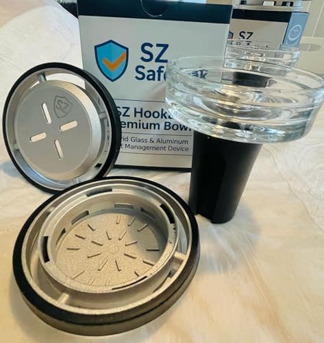 Tazón Premium SZ SafePak para Hookah – Dispositivo de Gestión de Calor de Vidrio y Aluminio, Duradero y Fácil de Limpiar - imagen 7