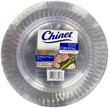 Platos de Plástico Huhtamaki Chinet Cut Crystal de 25 Piezas (Translúcidos, 10 Pulgadas) - imagen 1