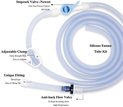Kit de Enema TopQuaFocus de 2 Cuartos con Antirretorno, Set de Limpieza de Colon BPA Libre con 6 Puntas, Ideal para Hombres y Mujeres, Calidad Premium - imagen 4