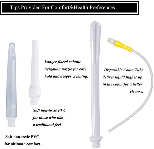 Kit de Enema TopQuaFocus de 2 Cuartos con Antirretorno, Set de Limpieza de Colon BPA Libre con 6 Puntas, Ideal para Hombres y Mujeres, Calidad Premium - imagen 5