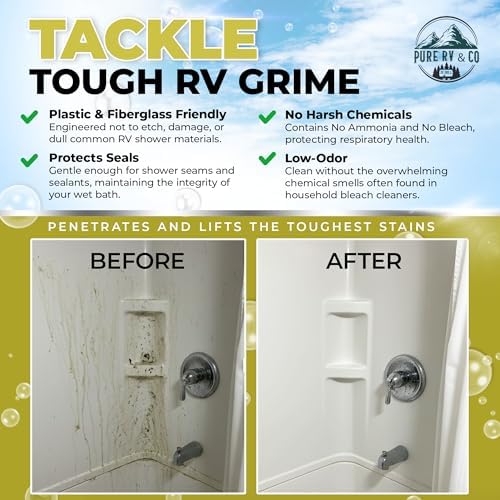 Limpiador de Ducha para RV Pure 32oz - Limpiador de Baño para Fibra de Vidrio y Plástico | Elimina Manchas de Agua Dura, Jabón y Moho | Sin - imagen 3