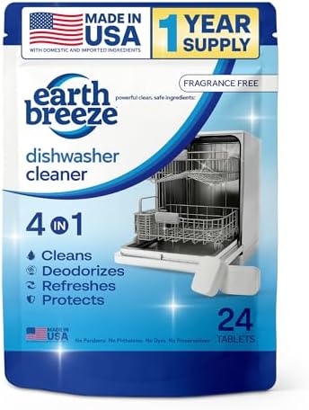 Tabletas Limpiadoras para Lavavajillas Earth Breeze – 4 en 1: Limpia, Desodoriza, Refresca y Protege – Elimina Olores, Acumulación y Residuos – Sin - imagen 1